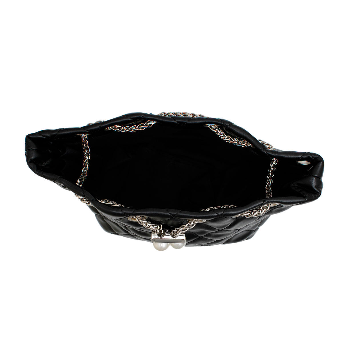 Mini Bucket Black Quilted Parisian Charm Bag - Premium Wholesale Fashion Accessories from Pinktown - Just $27! Shop now at chiquestyles