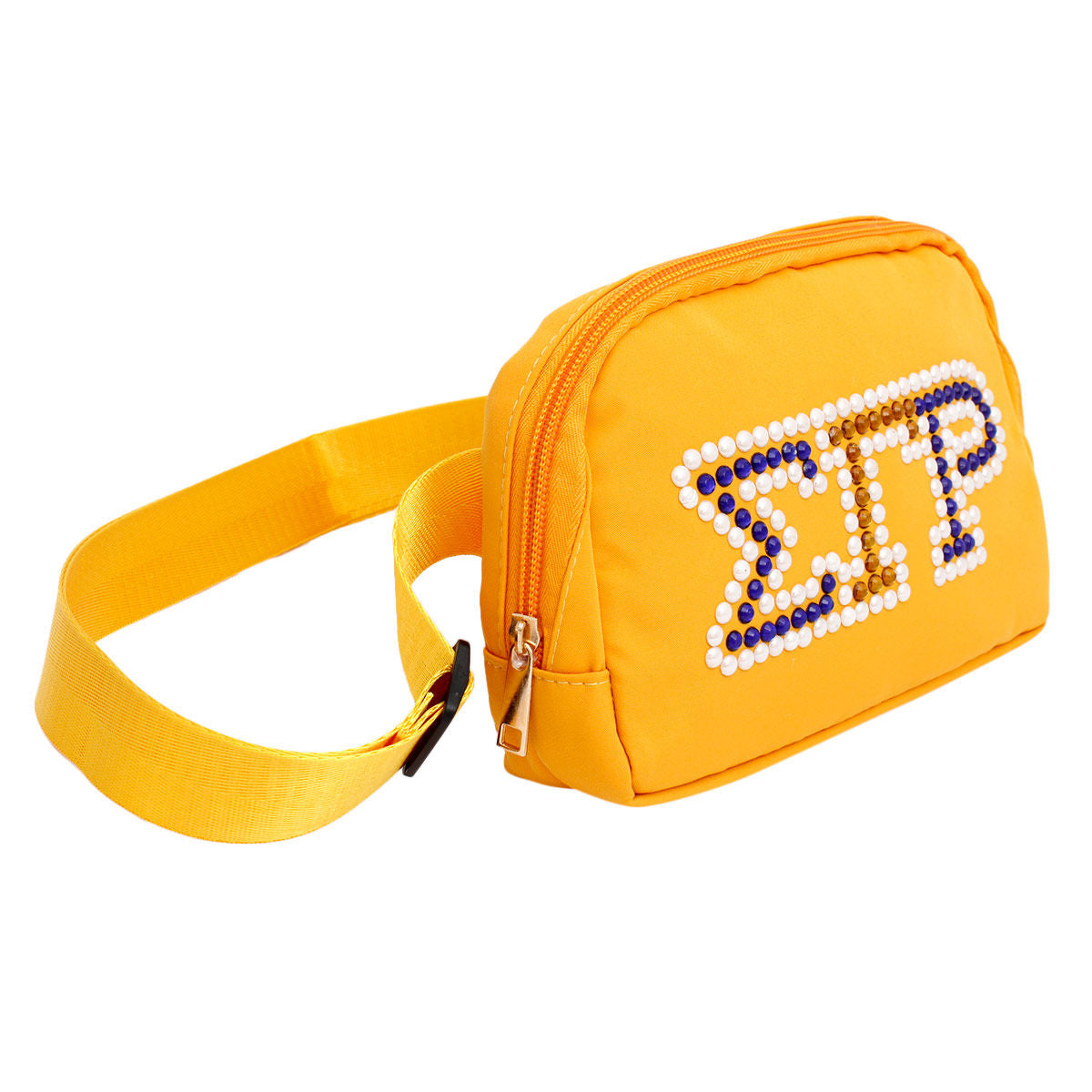 SGRHO Sorority Yellow Canvas Crossbody Waist Bag - Premium Sigma Gamma Rho Paraphernalia from Pinktown - Just $23! Shop now at chiquestyles