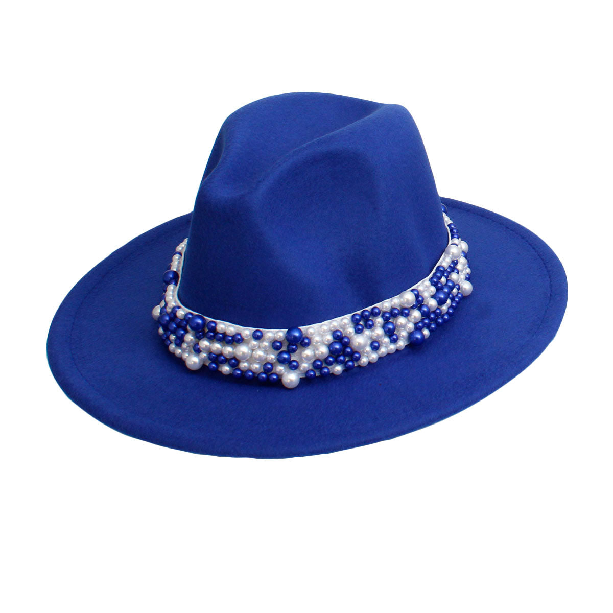 ZPB Sorority Blue Fedora Pearl Band Hat for Women - Premium Zeta Phi Beta Paraphernalia from Pinktown - Just $22! Shop now at chiquestyles