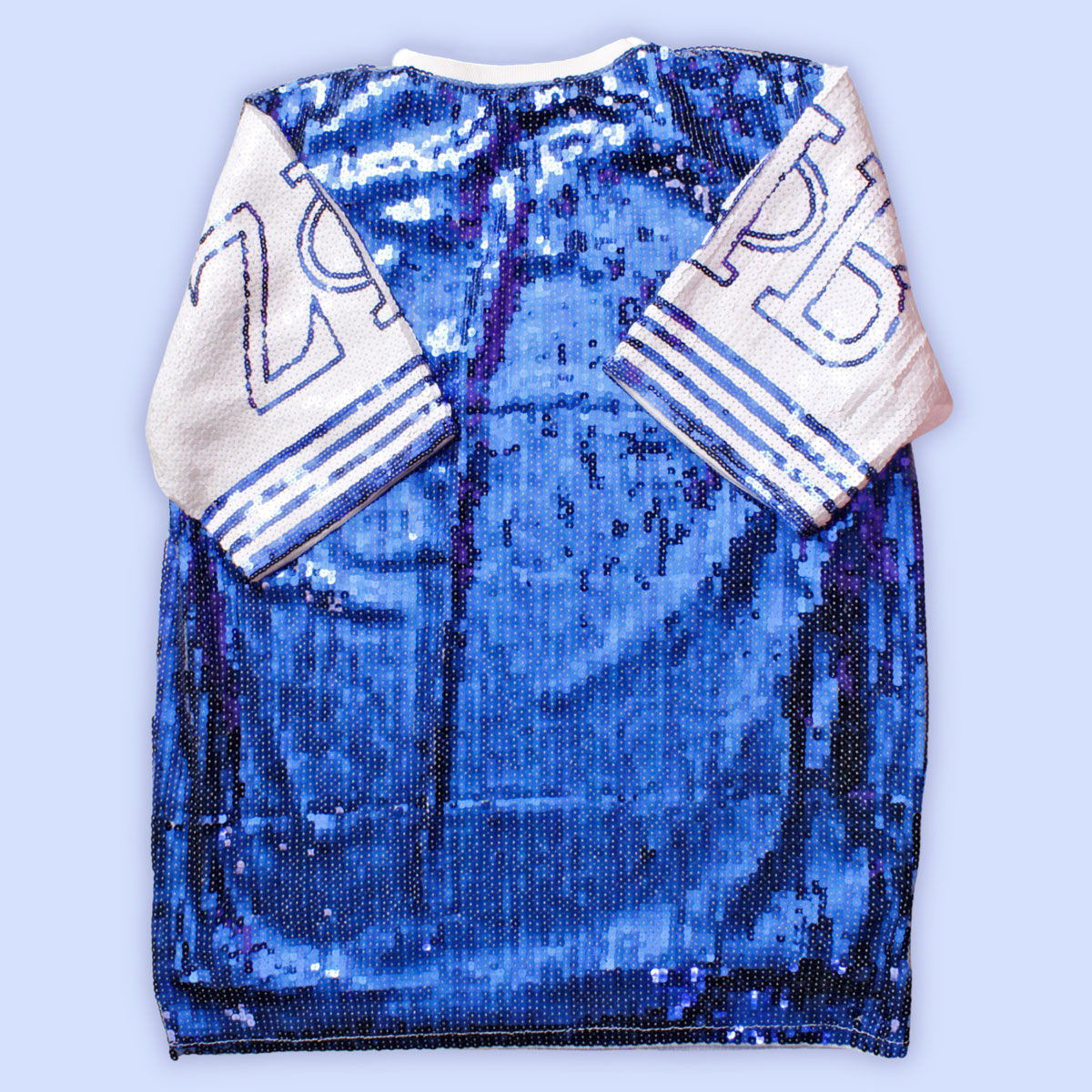 ZPB Sorority Blue and White Sequin Jersey Shirt - Premium Wholesale Boutique Clothing from Pinktown - Just $85! Shop now at chiquestyles