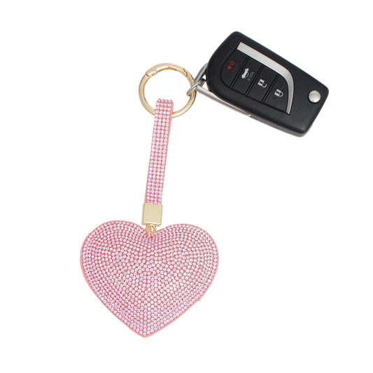 Handbag Clip Gleaming Pink Heart Padded Charm