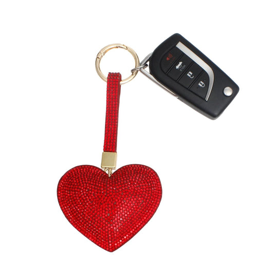 Handbag Clip Gleaming Red Heart Padded Charm