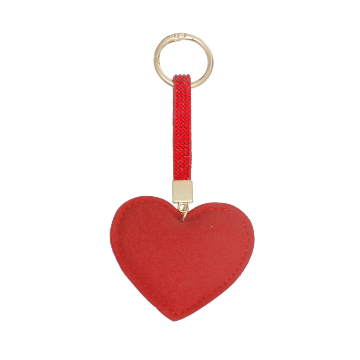 Handbag Clip Gleaming Red Heart Padded Charm