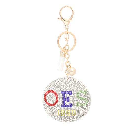 OES Sorority White Padded Sorority Keychain - Premium Wholesale Fashion Accessories from Pinktown - Just $12! Shop now at chiquestyles