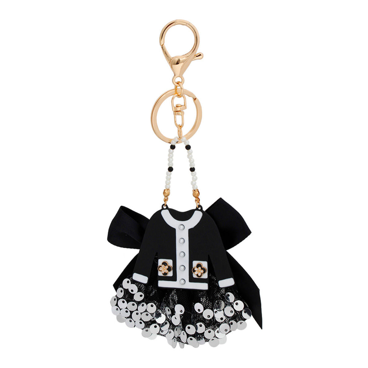 Keychain Luxe Camellia Couture Black Sweater Clip - Premium Wholesale Fashion Accessories from Pinktown - Just $16! Shop now at chiquestyles