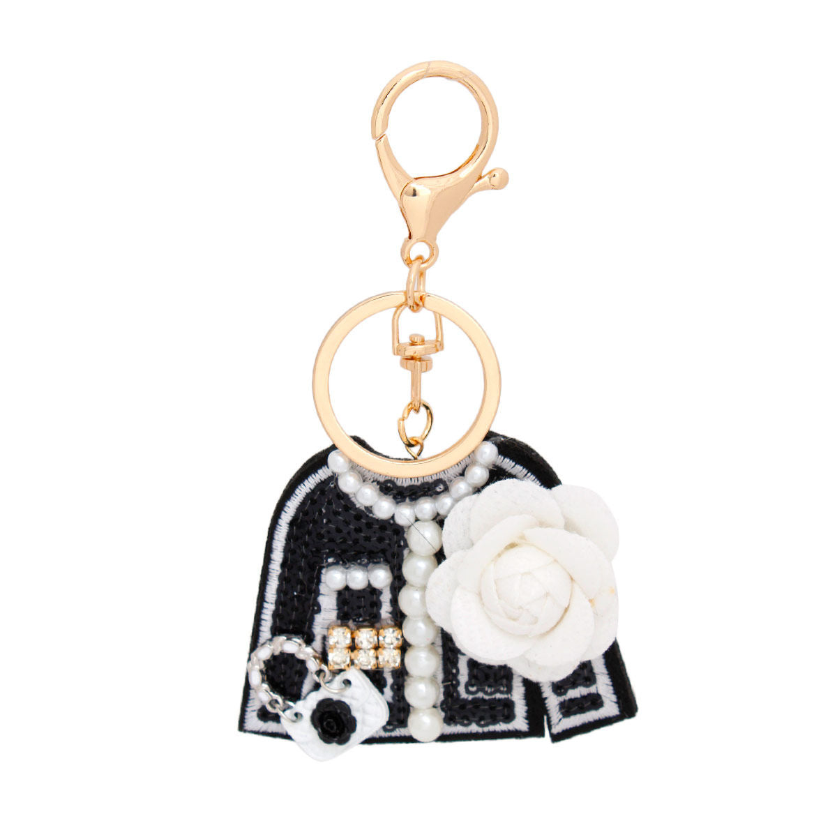 Keychain Black French Luxe Sweater Handbag Clip - Premium Wholesale Fashion Accessories from Pinktown - Just $16! Shop now at chiquestyles