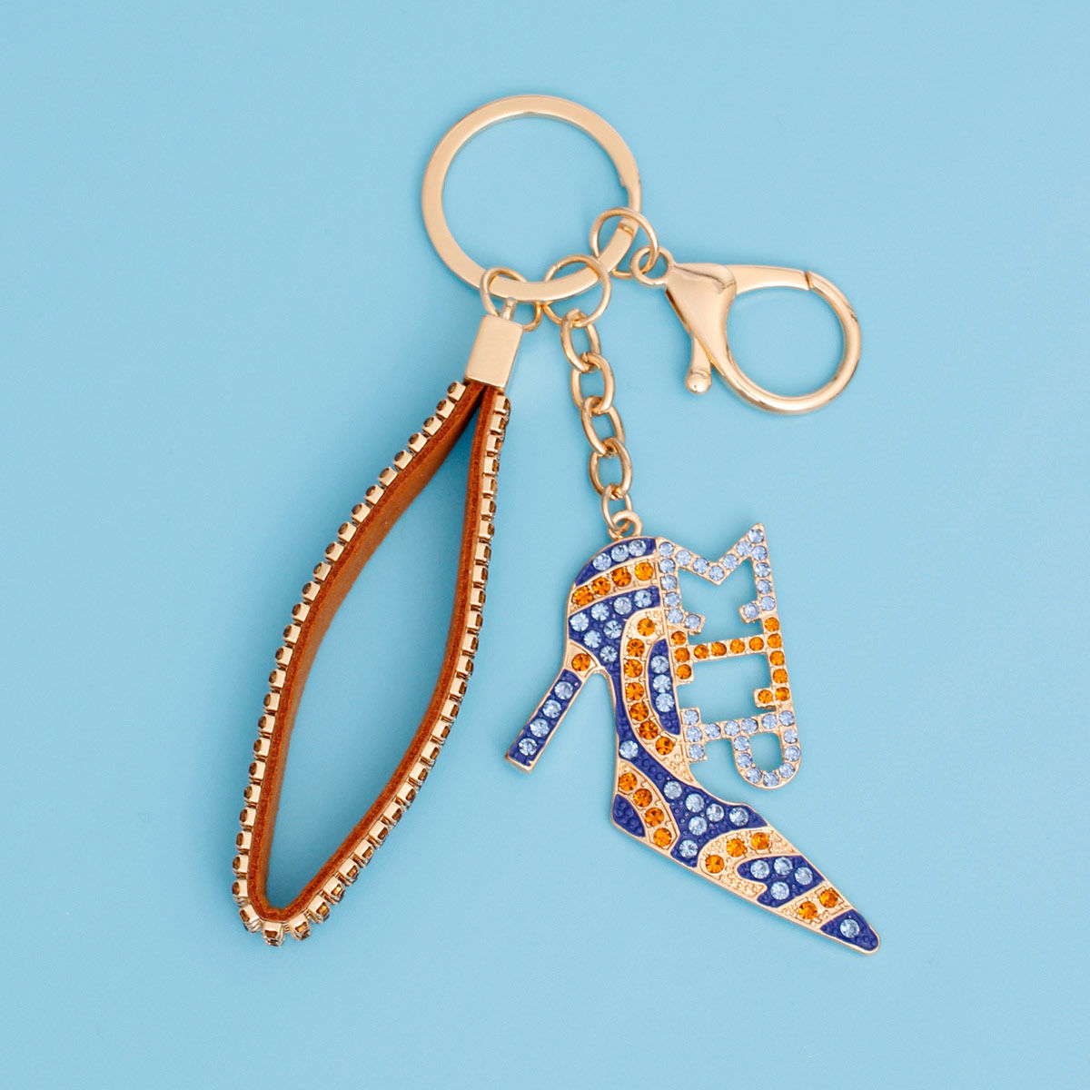 Keychain Sigma Sorority Blue Gold Heel for Women - Premium Wholesale Fashion Accessories from Pinktown - Just $16! Shop now at chiquestyles