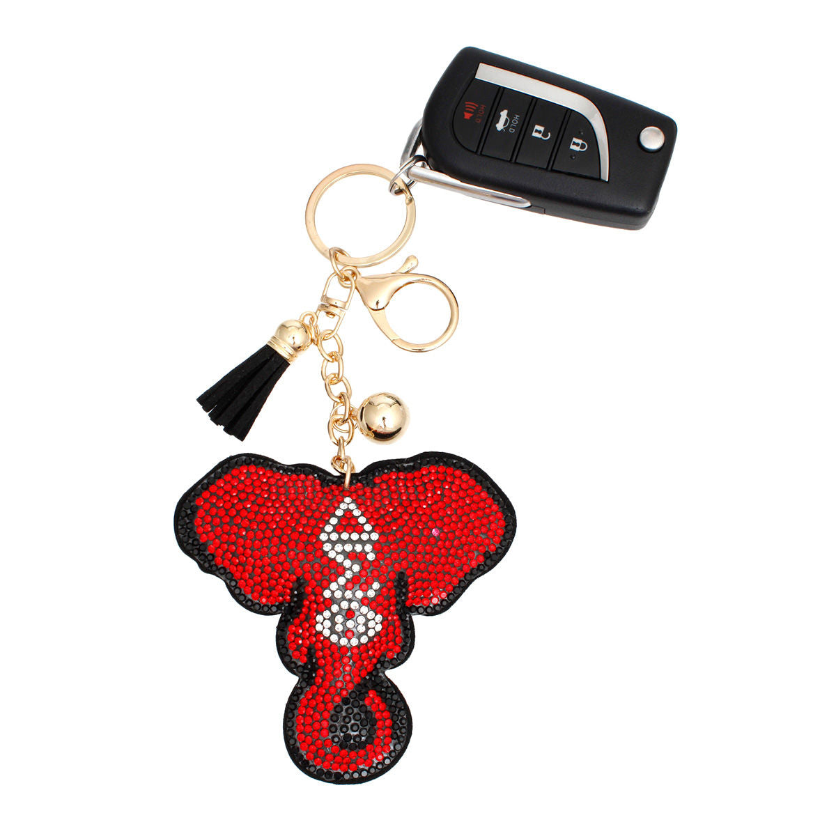 DST Sorority Elephant Head Red Padded Keychain - Premium Wholesale Boutique Clothing from Pinktown - Just $10! Shop now at chiquestyles