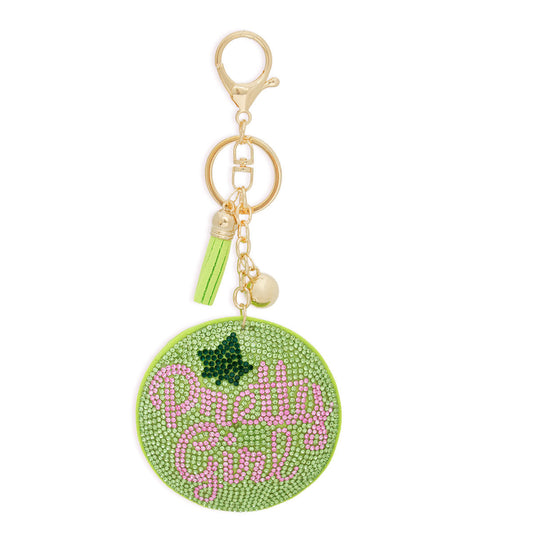 AKA Sorority Green Pretty Girl Padded Keychain - Premium Wholesale Fashion Accessories from Pinktown - Just $12! Shop now at chiquestyles