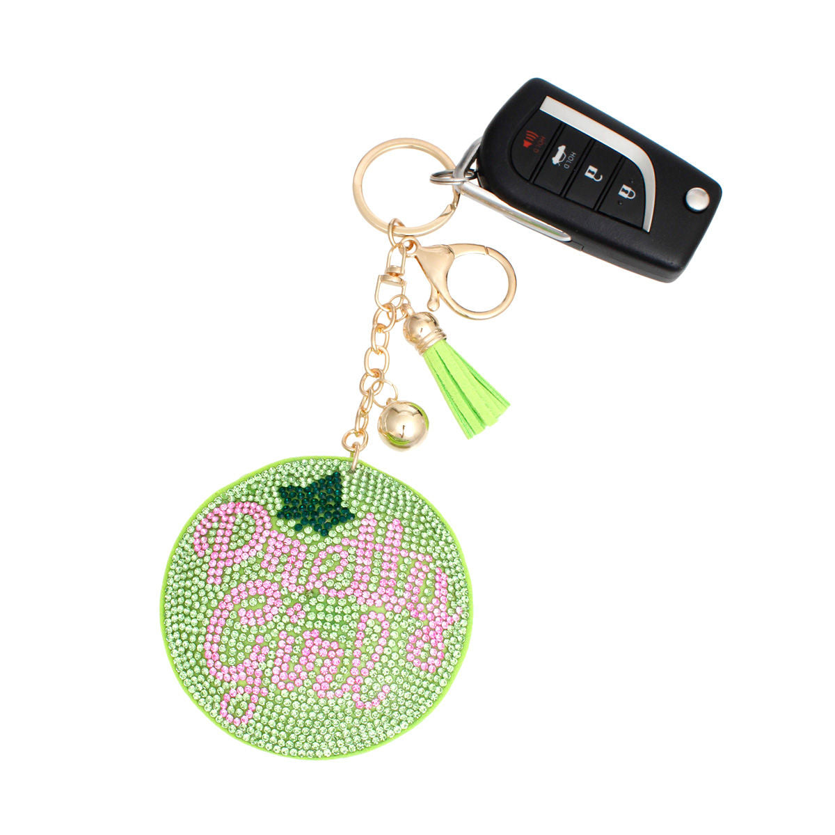 AKA Sorority Green Pretty Girl Padded Keychain - Premium Wholesale Fashion Accessories from Pinktown - Just $12! Shop now at chiquestyles