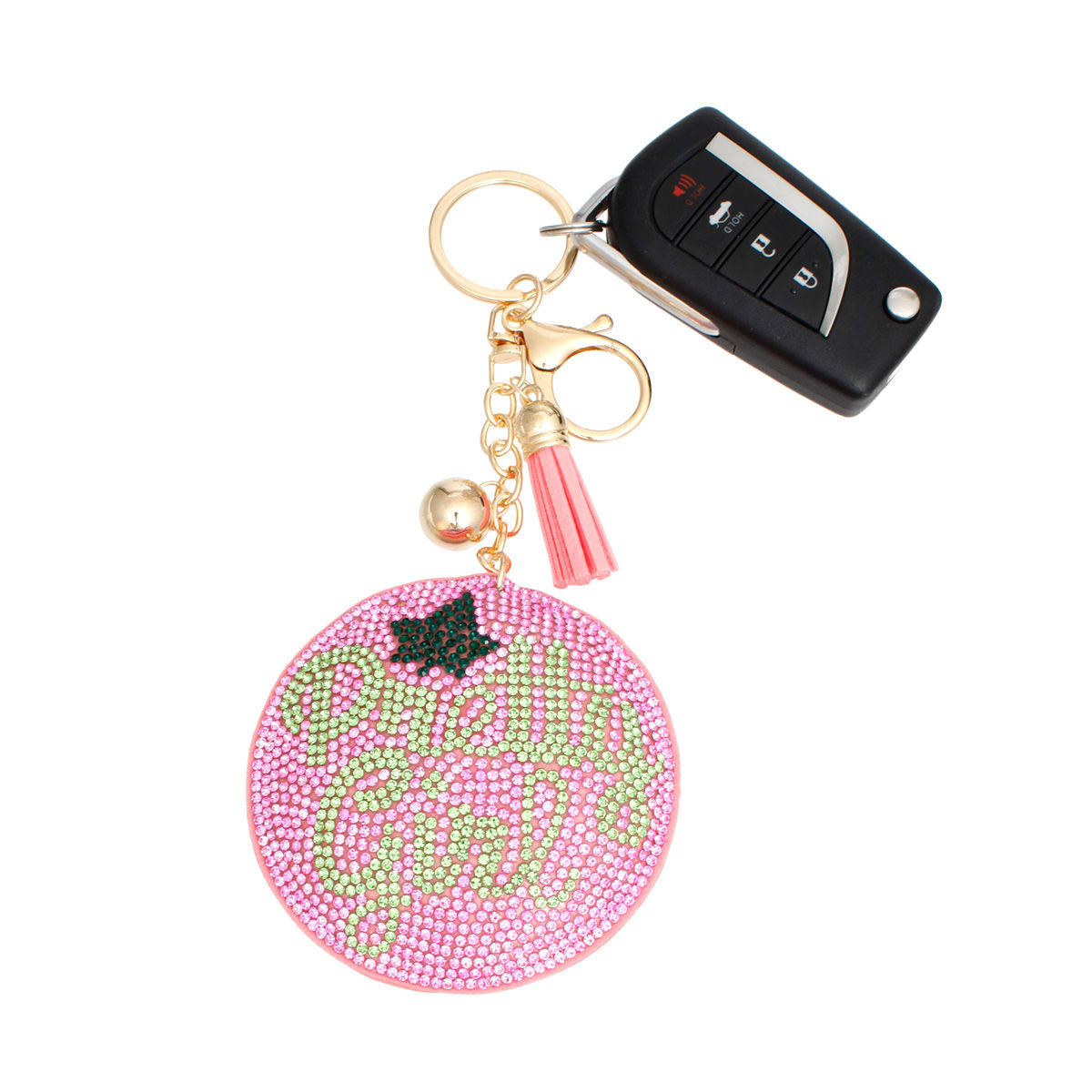 AKA Sorority Pink Pretty Girl Padded Keychain - Premium Wholesale Fashion Accessories from Pinktown - Just $12! Shop now at chiquestyles