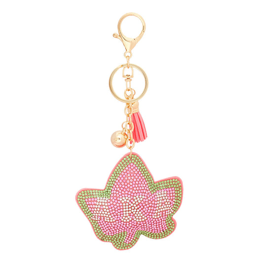 AKA Sorority Pink Ivy Padded Keychain - Premium Wholesale Fashion Accessories from Pinktown - Just $12! Shop now at chiquestyles