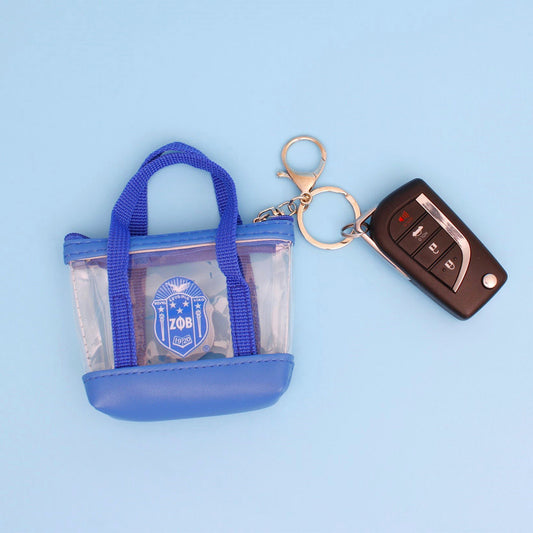 ZPB Sorority Mini Tote Zipper Pouch Keychain Clip - Premium Zeta Phi Beta Paraphernalia from Pinktown - Just $10! Shop now at chiquestyles