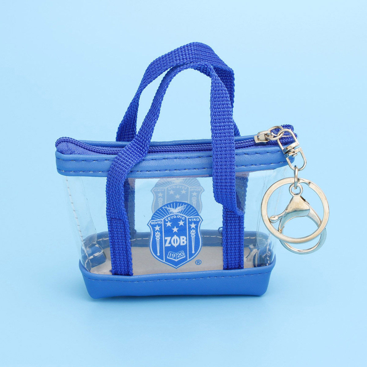 ZPB Sorority Mini Tote Zipper Pouch Keychain Clip - Premium Zeta Phi Beta Paraphernalia from Pinktown - Just $10! Shop now at chiquestyles