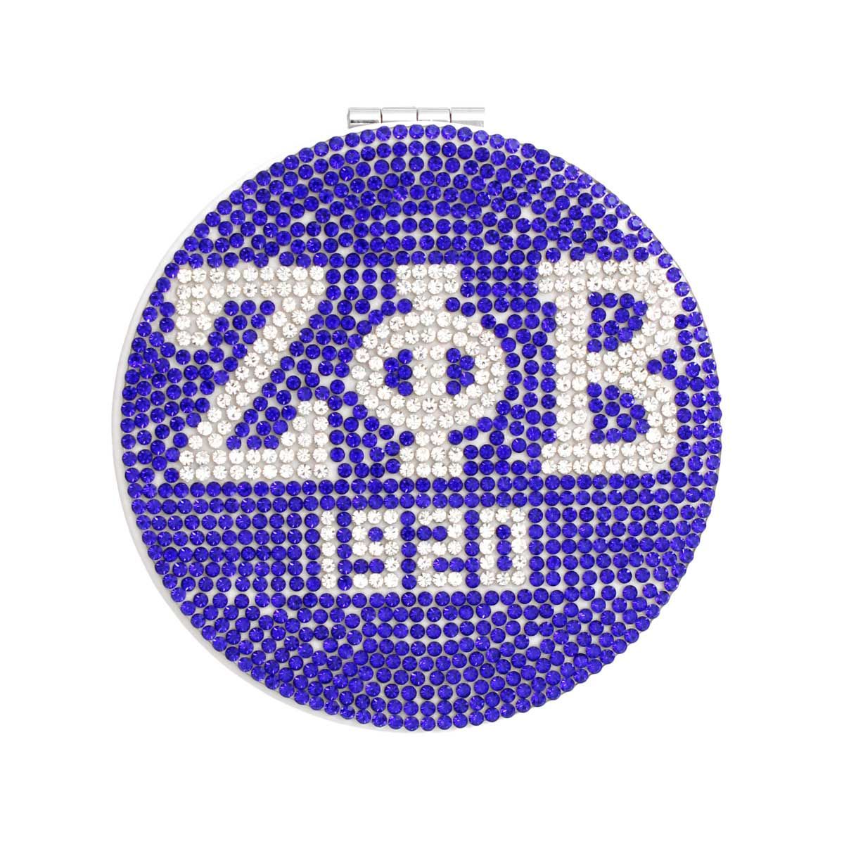 ZPB Sorority Blue Bling Mirror Compact - Premium Zeta Phi Beta Paraphernalia from Pinktown - Just $16! Shop now at chiquestyles