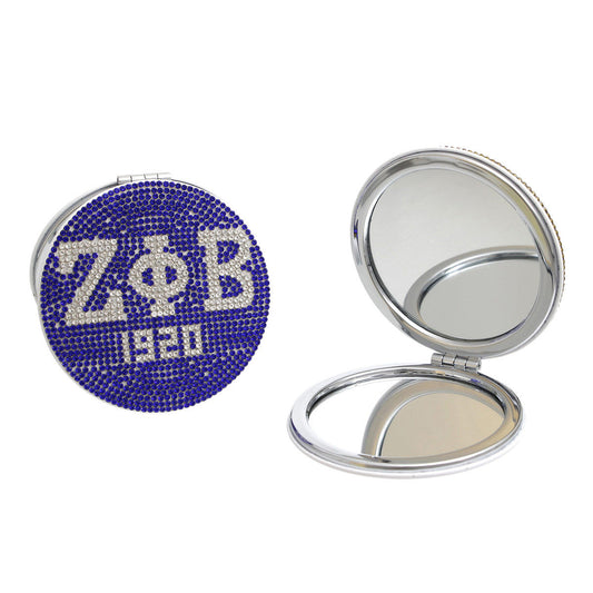 ZPB Sorority Blue Bling Mirror Compact - Premium Zeta Phi Beta Paraphernalia from Pinktown - Just $16! Shop now at chiquestyles