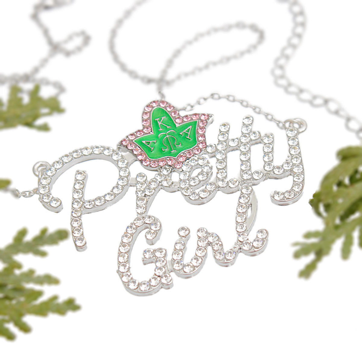 AKA Pretty Girl Clear Pendant Necklace Women - Premium AKA Sorority Paraphernalia from Pinktown - Just $15! Shop now at chiquestyles