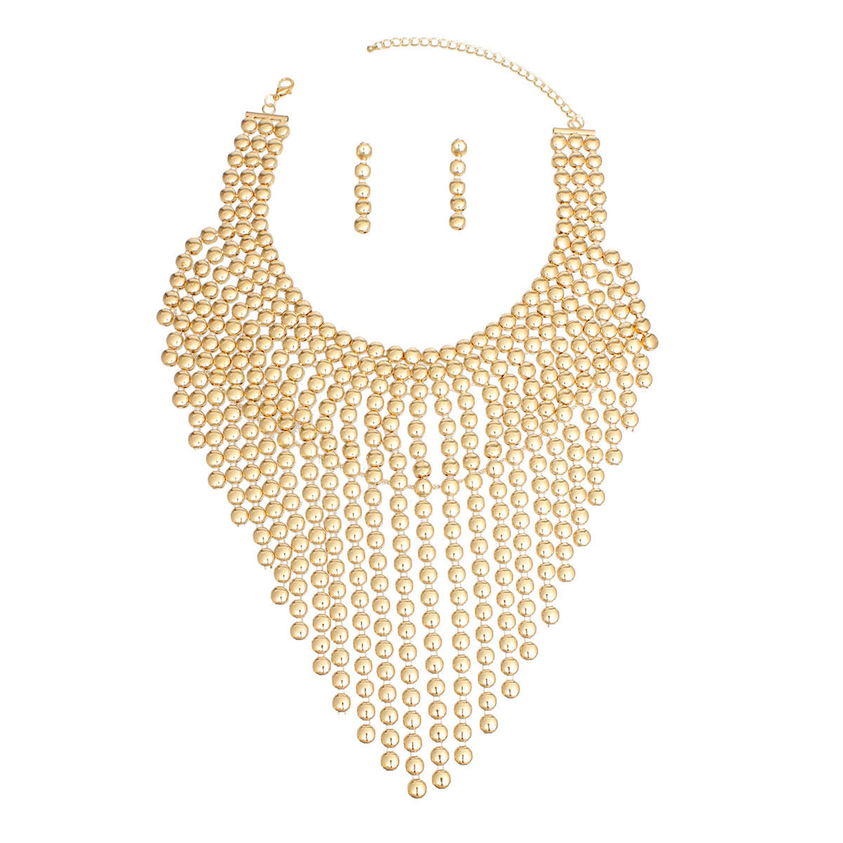 Chainmail Choker Gold Fringe Set for Women - Premium Wholesale Jewelry from Pinktown - Just $26! Shop now at chiquestyles