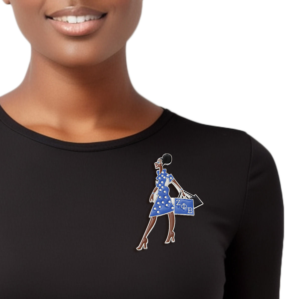 ZPB Sorority Glam Gal Shopping Brooch for Women - Premium Zeta Phi Beta Paraphernalia from Pinktown - Just $15! Shop now at chiquestyles