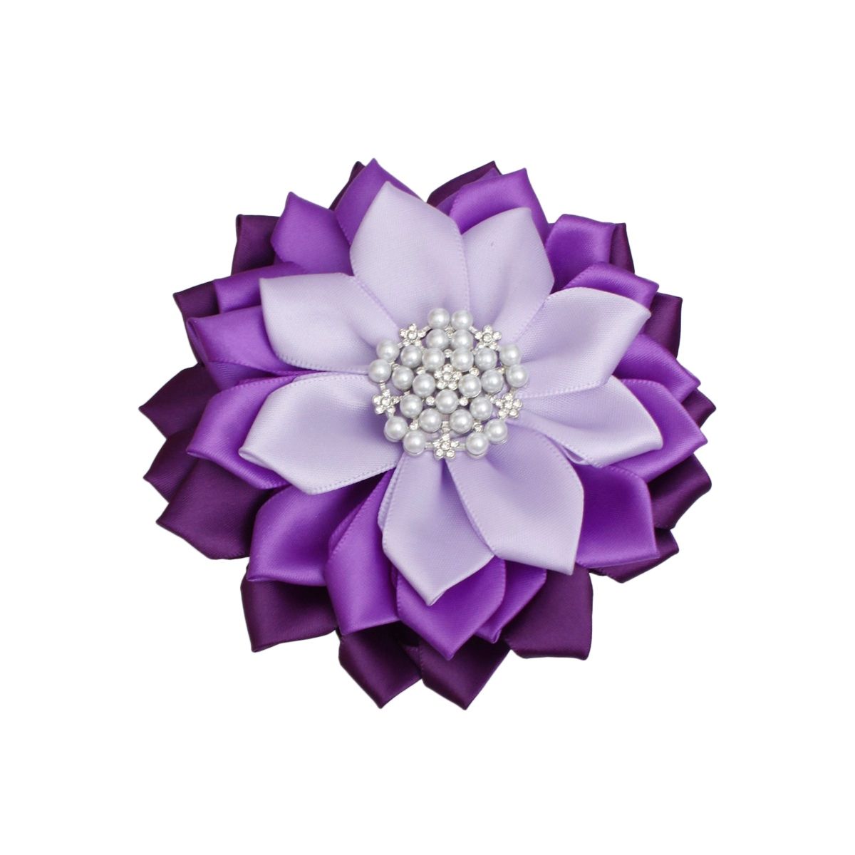 Brooch Power Purple Flower Pearl Clip and Pin