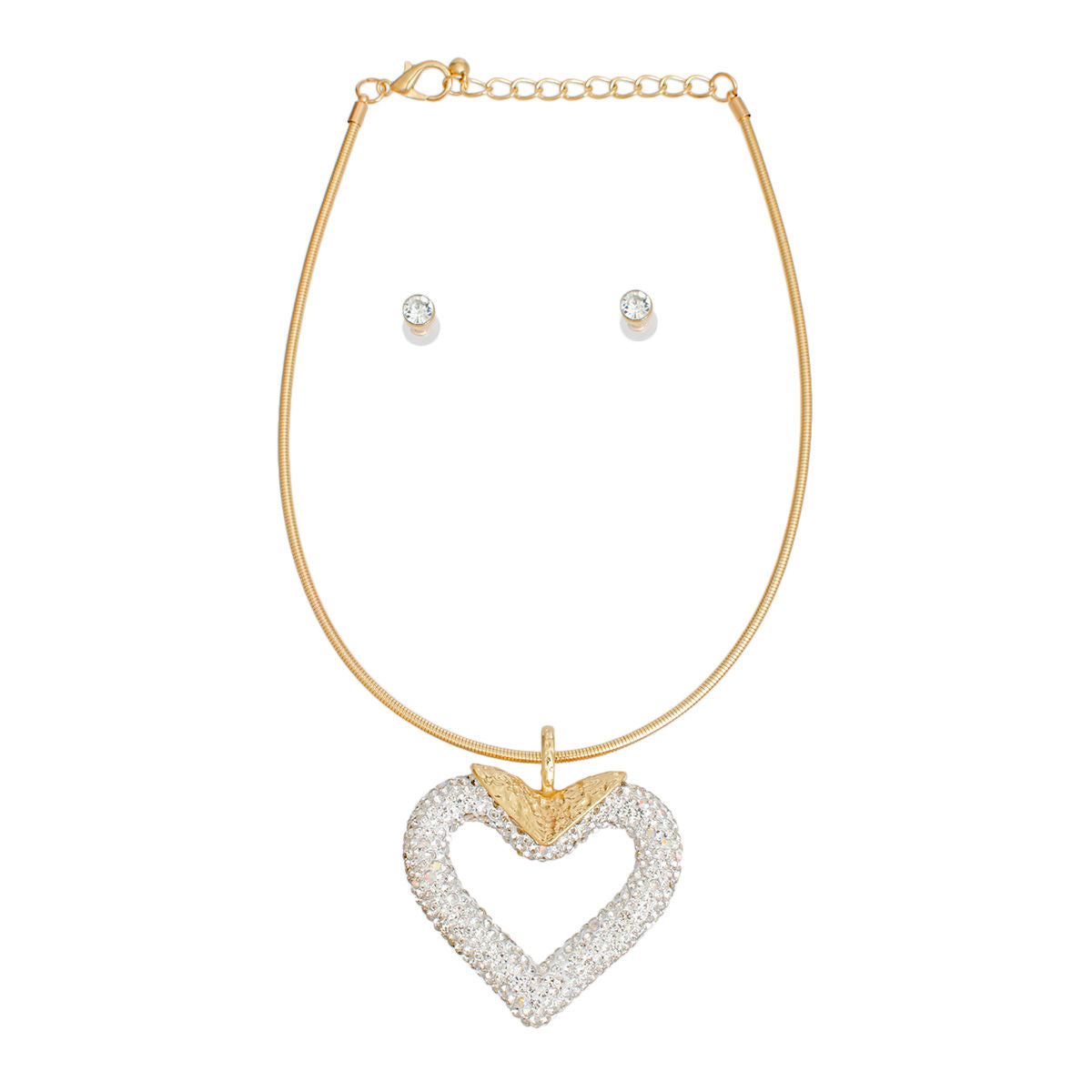 Necklace White Heart Snake Chain Set for Women - Premium Wholesale Jewelry from Pinktown - Just $19! Shop now at chiquestyles