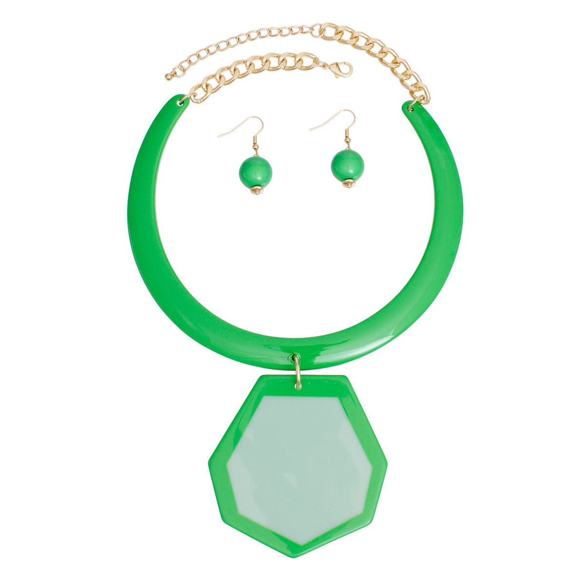 Vintage Vibes: Personalizable Green Geo Pendant - Premium Wholesale Jewelry from Pinktown - Just $14! Shop now at chiquestyles