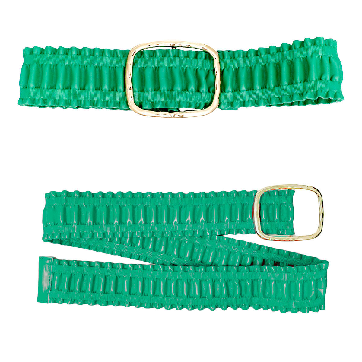 Belt Green Ruffled Wide Stretch for Women - Premium Wholesale Fashion Accessories from Pinktown - Just $16! Shop now at chiquestyles