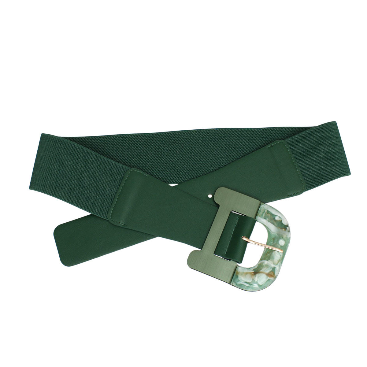 Belt Green Wide Marbled Buckle Stretch for Women - Premium Wholesale Fashion Accessories from Pinktown - Just $16! Shop now at chiquestyles