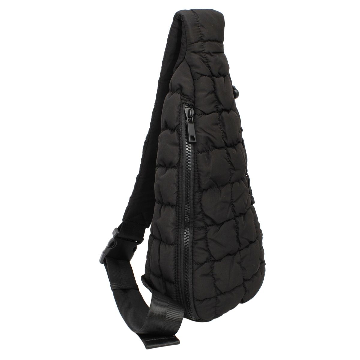 Quilted Sling Bag Black Crossbody Bag for Women