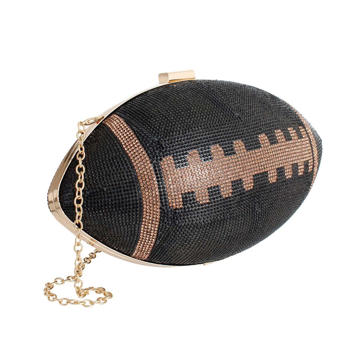 FINAL SALE Black Football Hardcase Clutch - Premium Wholesale Fashion Accessories from Pinktown - Just $32! Shop now at chiquestyles