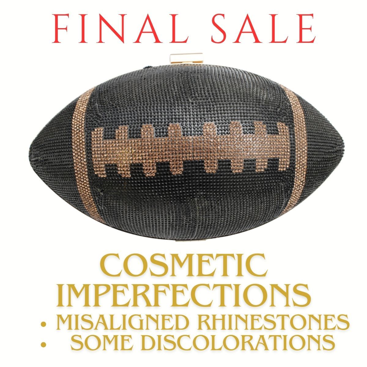 FINAL SALE Black Football Hardcase Clutch - Premium Wholesale Fashion Accessories from Pinktown - Just $32! Shop now at chiquestyles