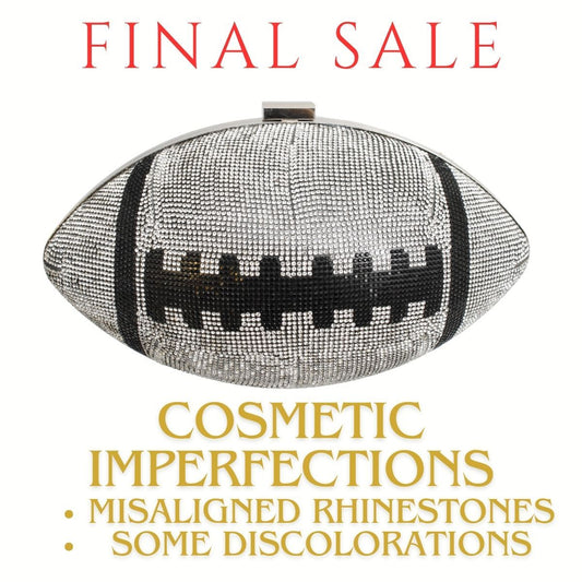 FINAL SALE Silver Football Hardcase Clutch - Premium Wholesale Fashion Accessories from Pinktown - Just $32! Shop now at chiquestyles