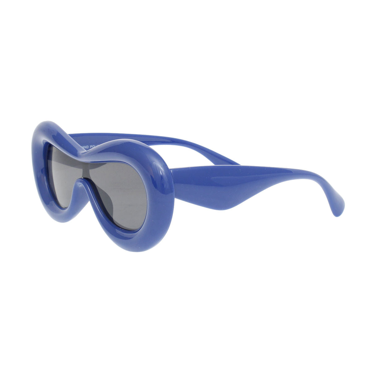 Sunglasses Blue Puffed Frame Visor Eyewear Women