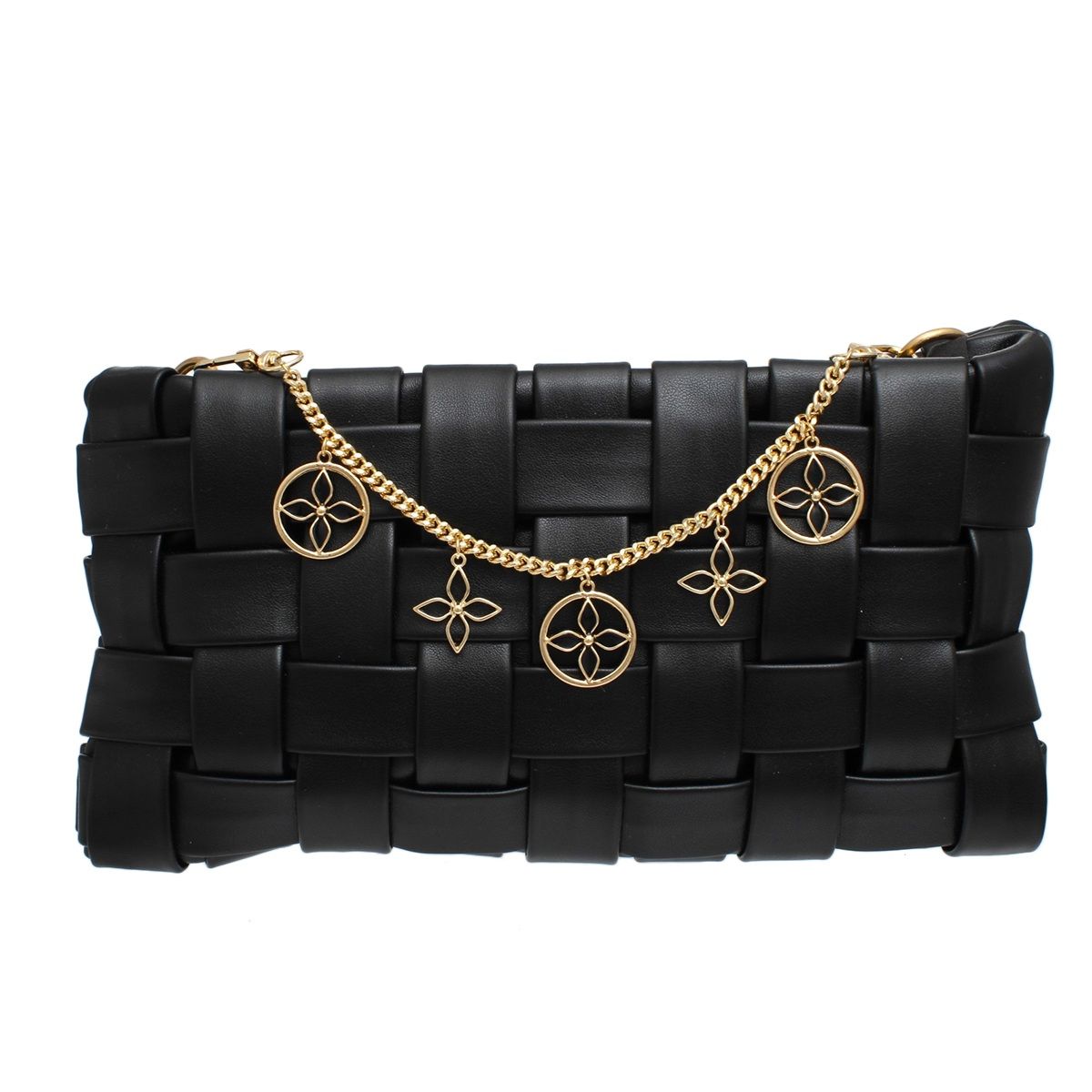 Bag Chain Gold Black Mono Flower Chain for Women