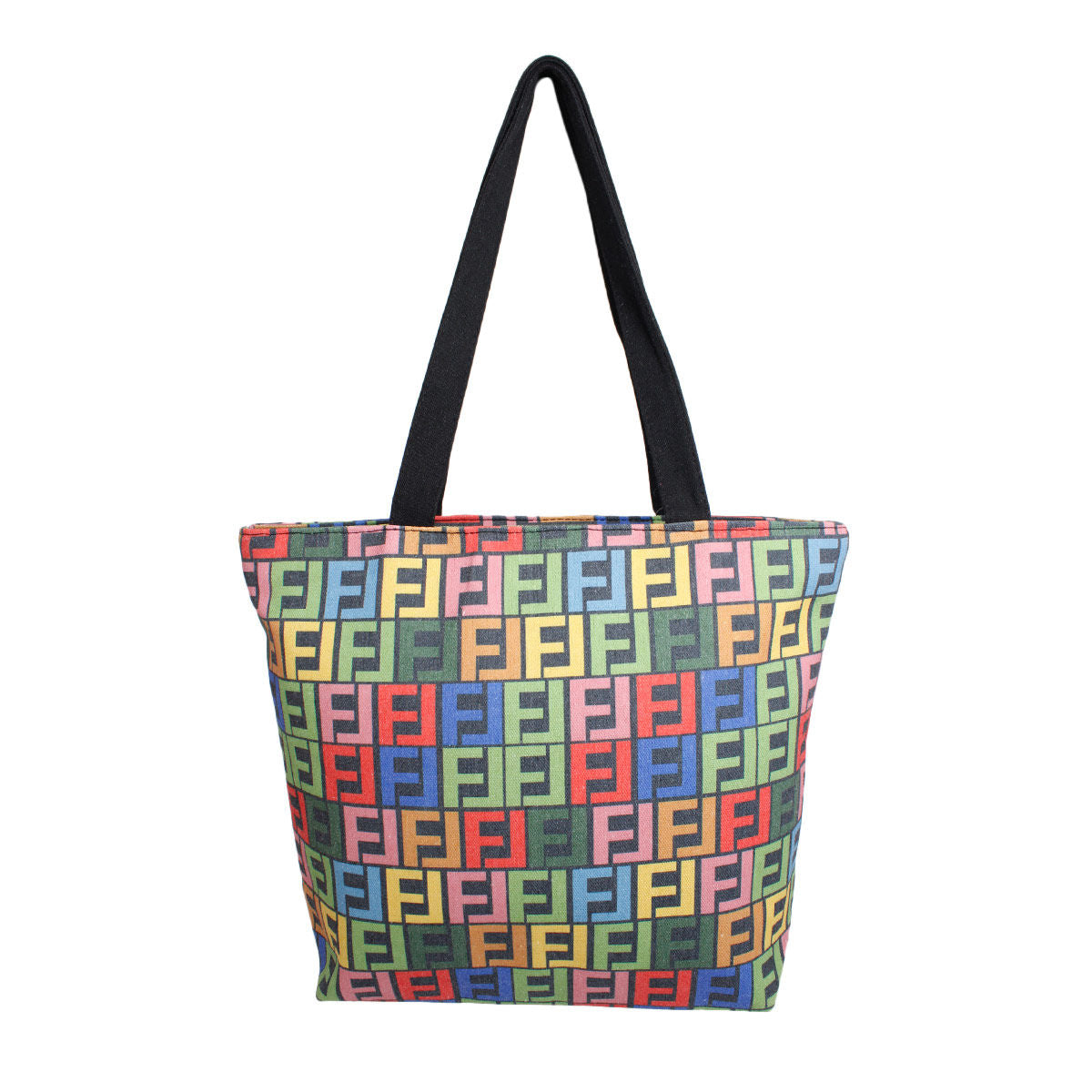 Tote Luxe FF Multicolor Canvas Bag for Women - Premium Wholesale Fashion Accessories from Pinktown - Just $16! Shop now at chiquestyles