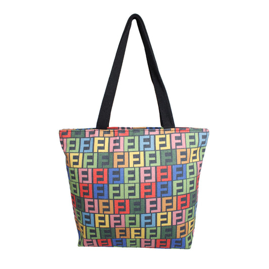 Tote Luxe FF Multicolor Canvas Bag for Women - Premium Wholesale Fashion Accessories from Pinktown - Just $16! Shop now at chiquestyles