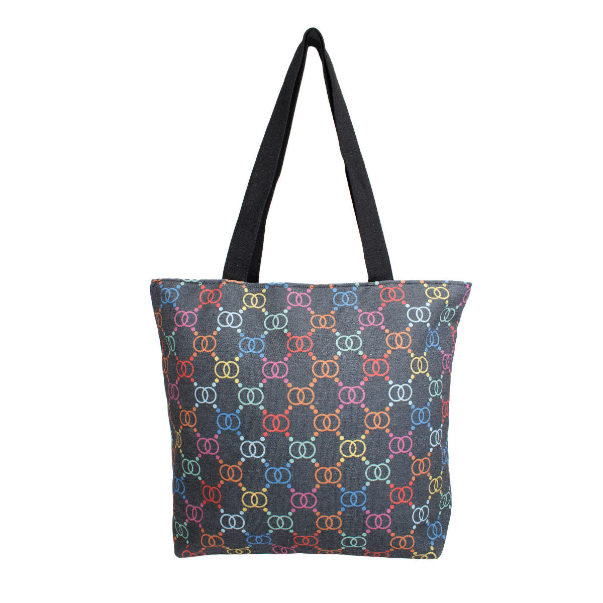 Tote Luxe Link Multicolor Canvas Bag for Women - Premium Wholesale Fashion Accessories from Pinktown - Just $16! Shop now at chiquestyles