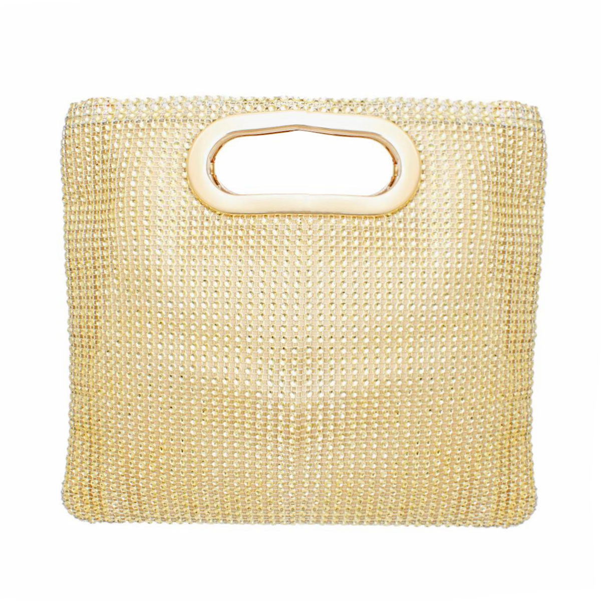 Handbag Gold Rhinestone Mesh Square Clutch Women