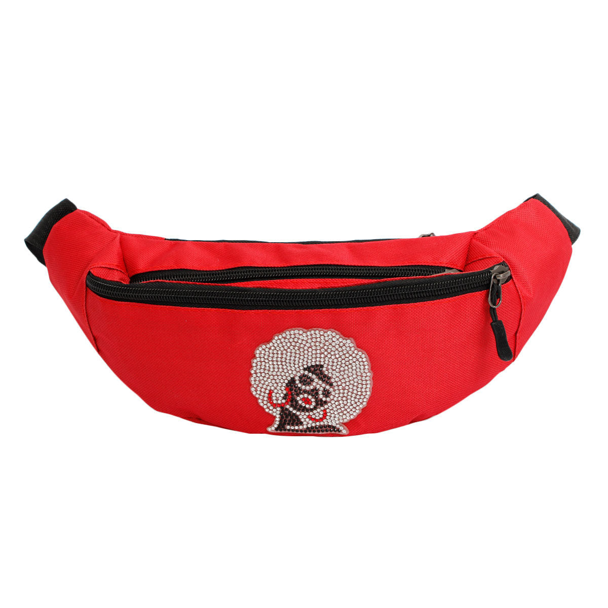 Fanny Pack Red Afro Rhinestone Bag for Women - Premium Wholesale Fashion Accessories from Pinktown - Just $13! Shop now at chiquestyles