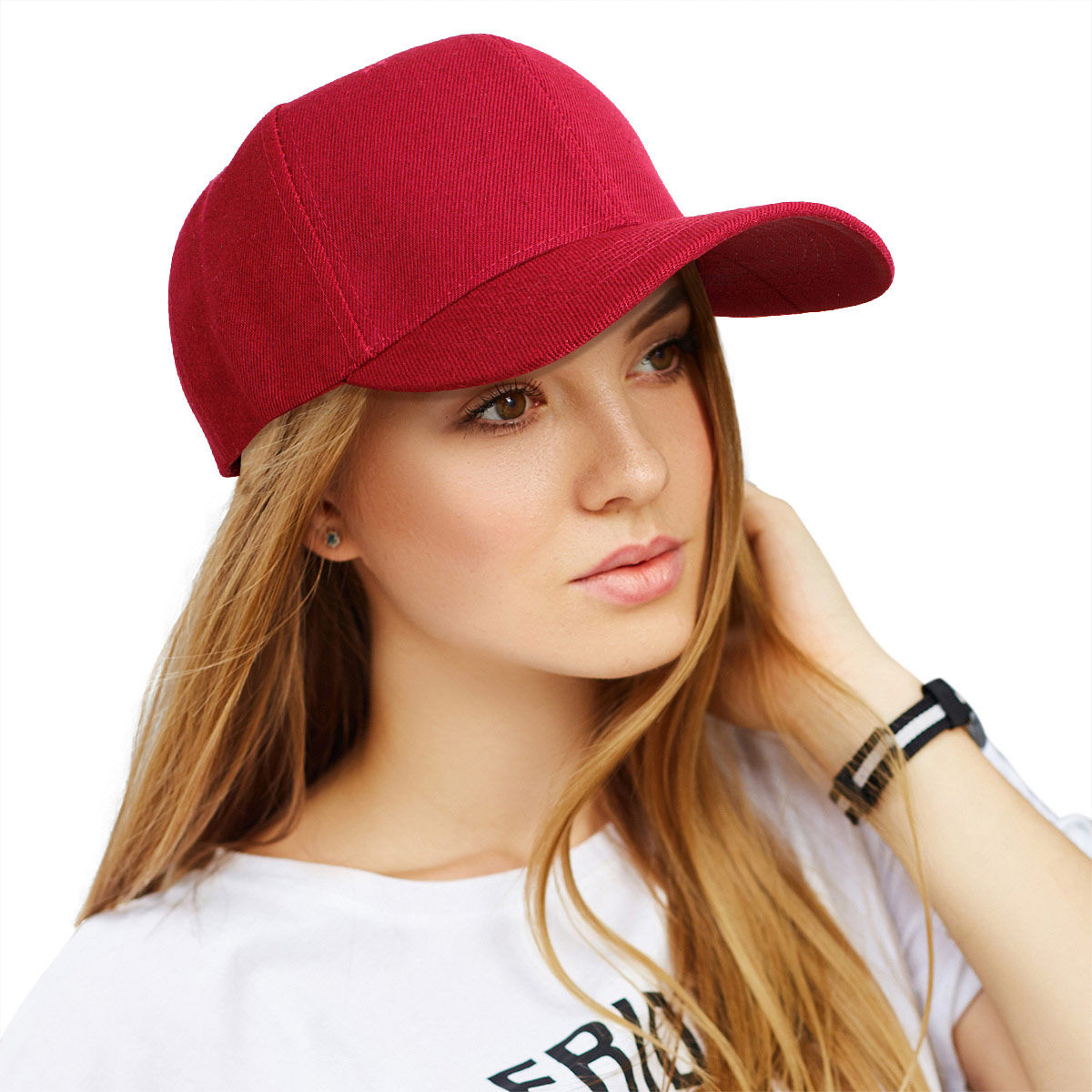 Hat Burgundy Canvas Baseball Cap for Women - Premium Wholesale Fashion Accessories from Pinktown - Just $6! Shop now at chiquestyles