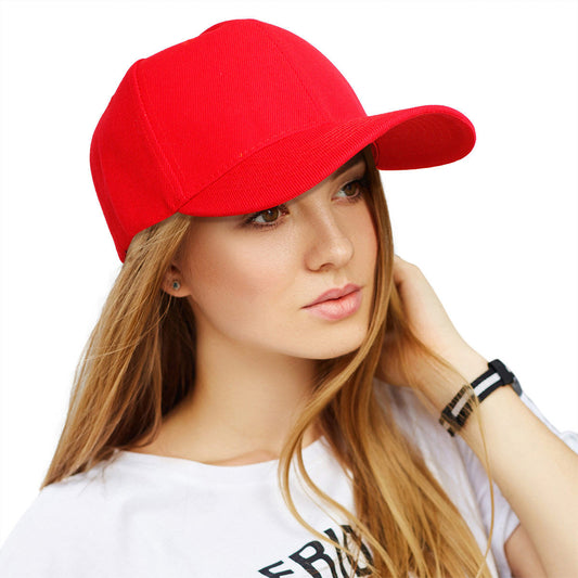 Hat Red Canvas Baseball Cap for Women - Premium Wholesale Fashion Accessories from Pinktown - Just $6! Shop now at chiquestyles