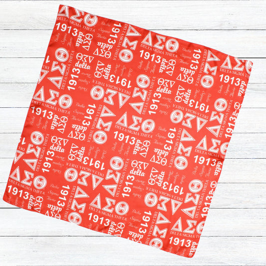 DST Sorority Red and White Silky Square Scarf 70 cm - Premium Authorized DST Vendor from Pinktown - Just $15! Shop now at chiquestyles