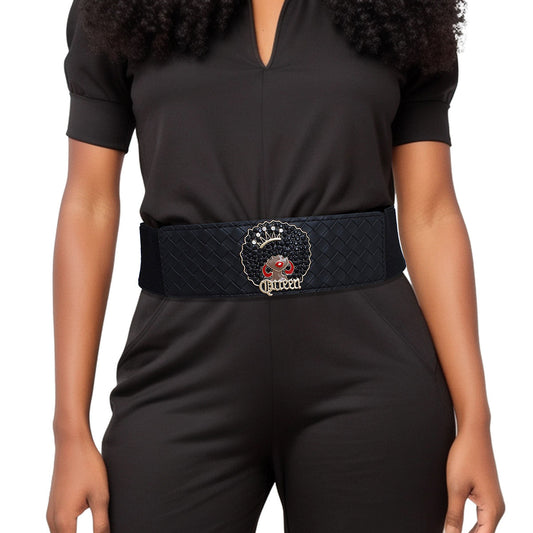 Belt Woven Black Stretch Afro Queen for Women - Premium Wholesale Fashion Accessories from Pinktown - Just $19! Shop now at chiquestyles