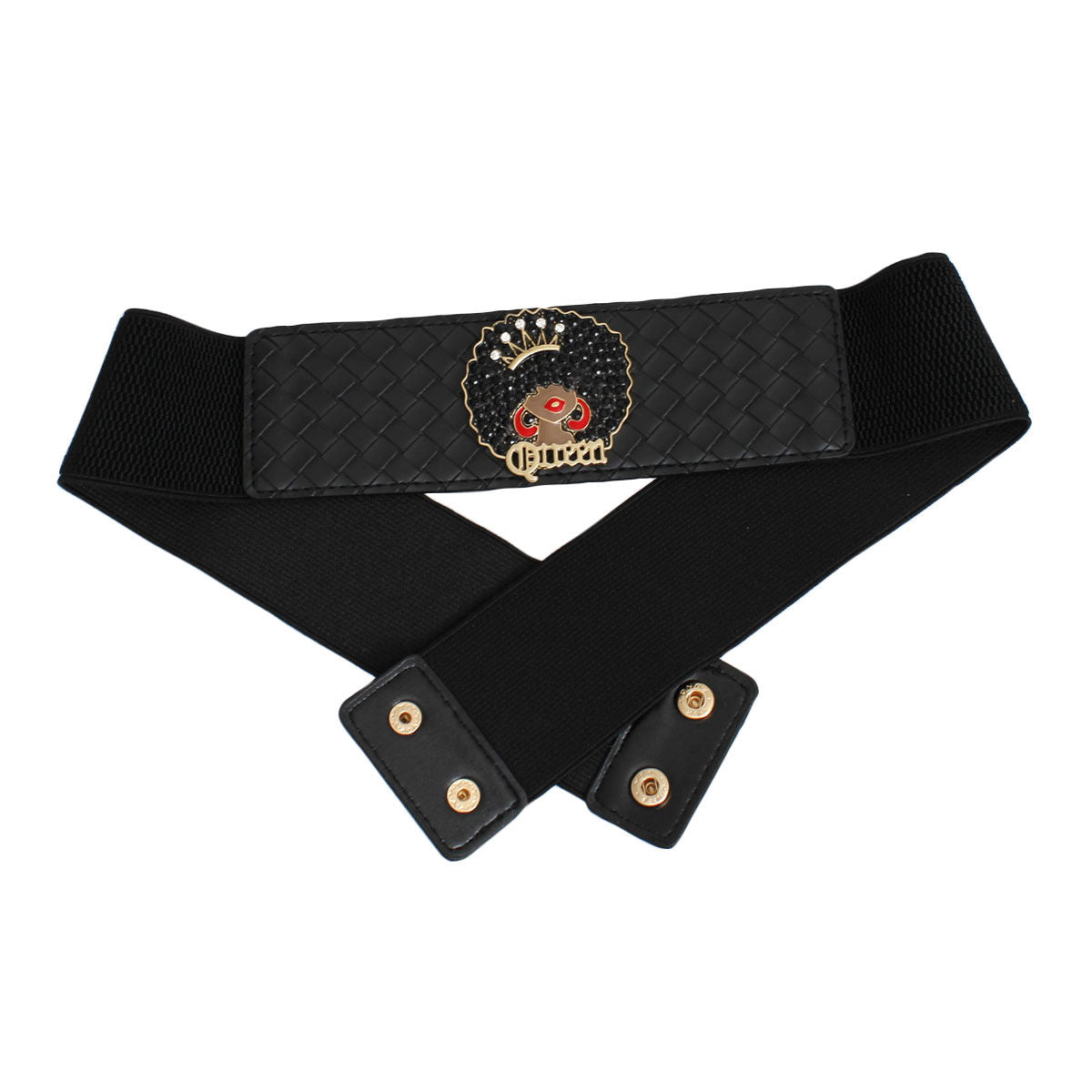 Belt Woven Black Stretch Afro Queen for Women - Premium Wholesale Fashion Accessories from Pinktown - Just $19! Shop now at chiquestyles