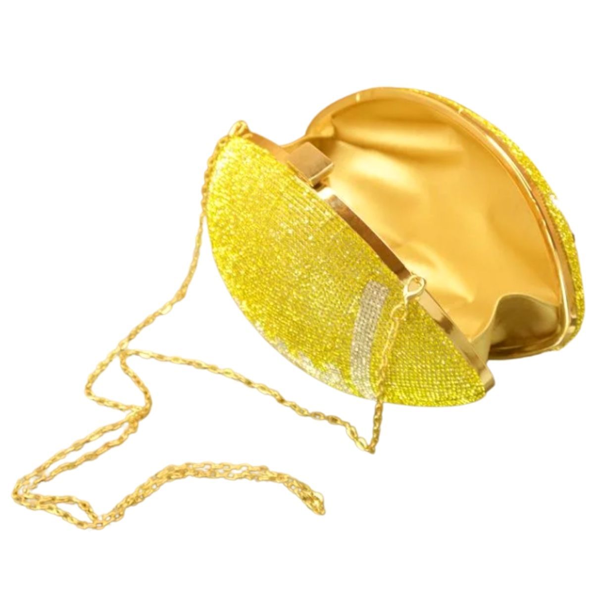 FINAL SALE Yellow Bling Football Clutch - Premium Wholesale Fashion Accessories from Pinktown - Just $32! Shop now at chiquestyles