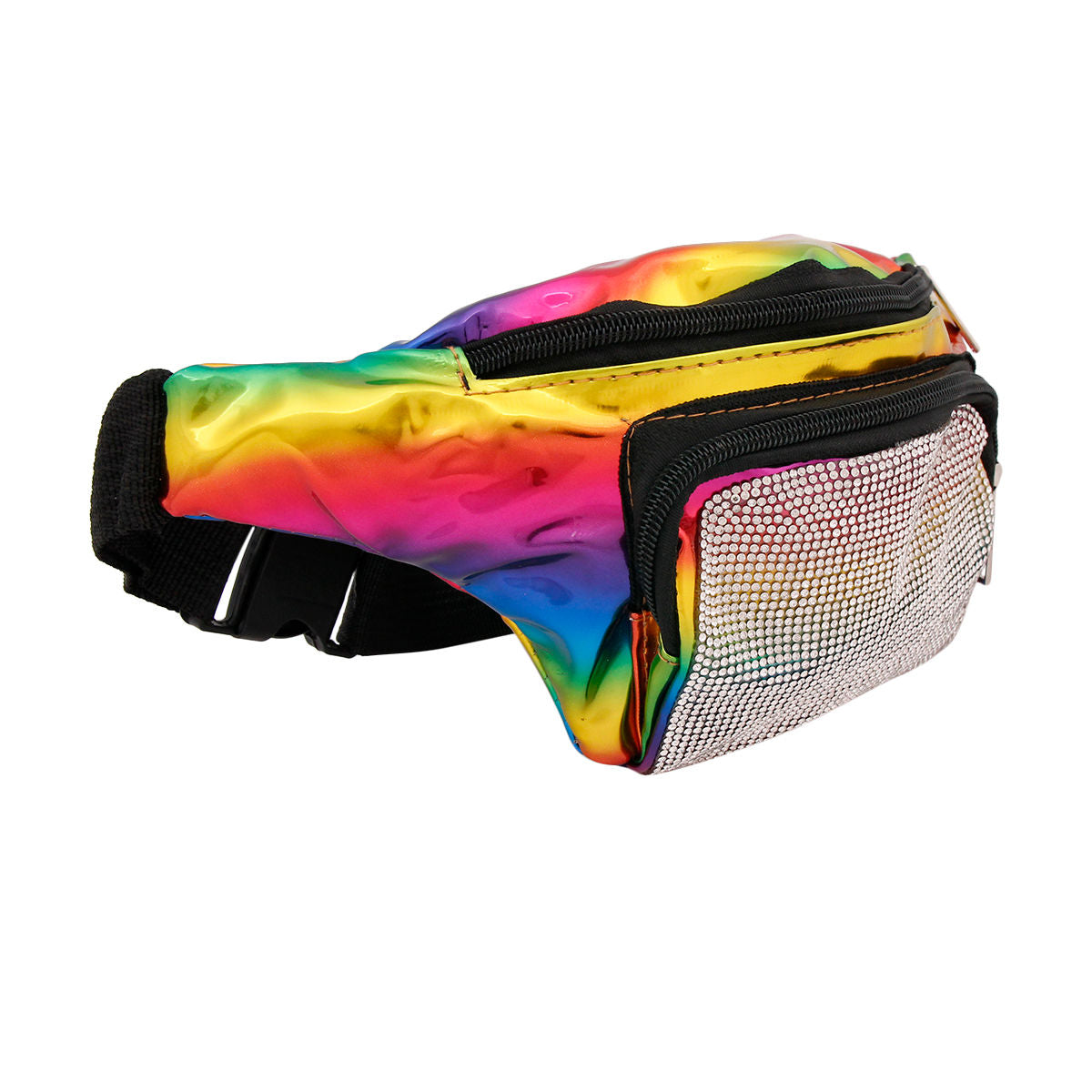 Rainbow Rhinestone Fanny Pack|12 x 5.75 x 3 inches - Premium Wholesale Fashion Accessories from Pinktown - Just $16! Shop now at chiquestyles