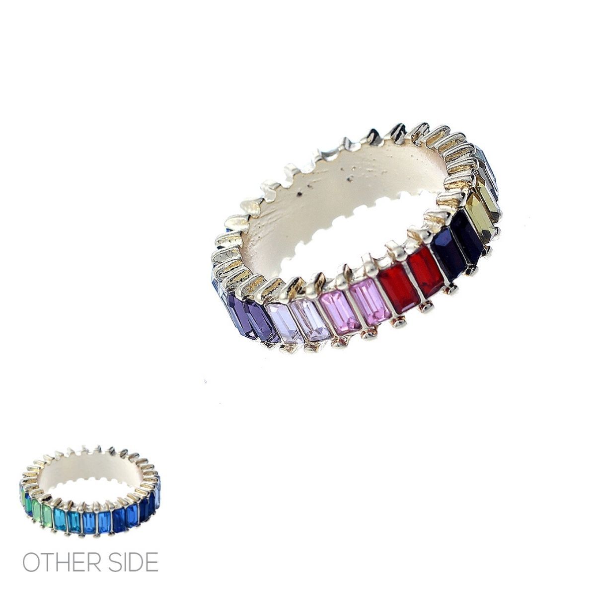 Size 8 Multi Color Slim Eternity Ring|Size 8 - Premium Wholesale Jewelry from Pinktown - Just $9! Shop now at chiquestyles