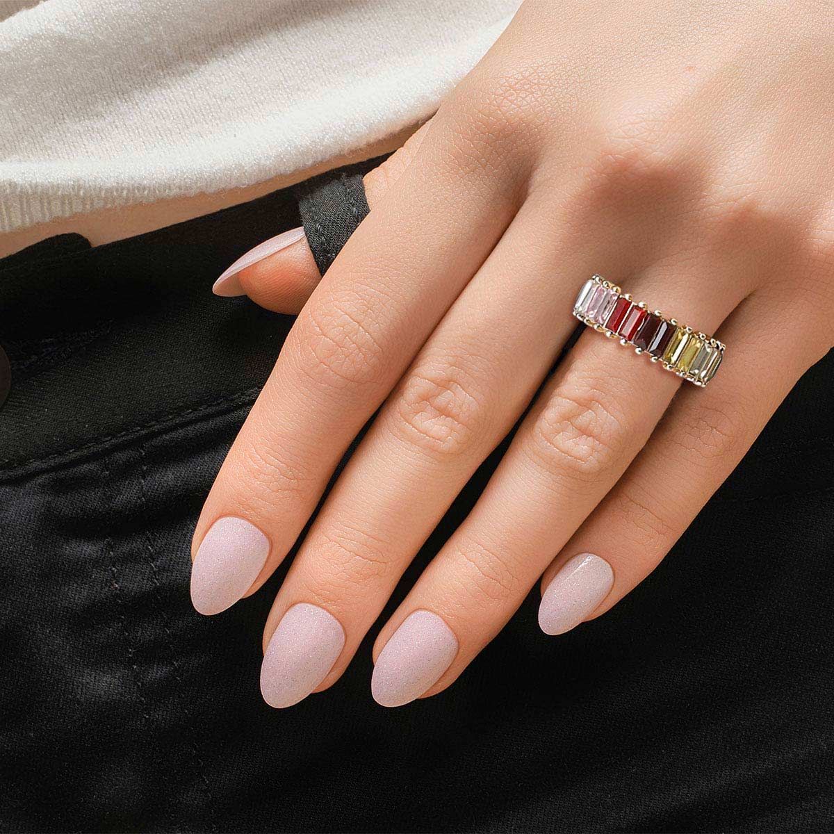 Size 8 Multi Color Slim Eternity Ring|Size 8 - Premium Wholesale Jewelry from Pinktown - Just $9! Shop now at chiquestyles