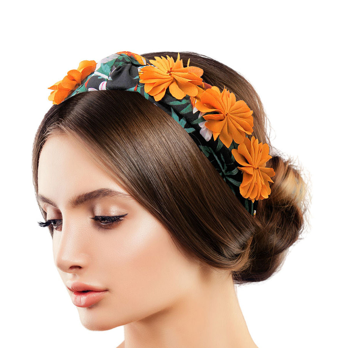 Mustard Flower Fabric Headband|Adjustable - Premium Wholesale Fashion Accessories from Pinktown - Just $20! Shop now at chiquestyles