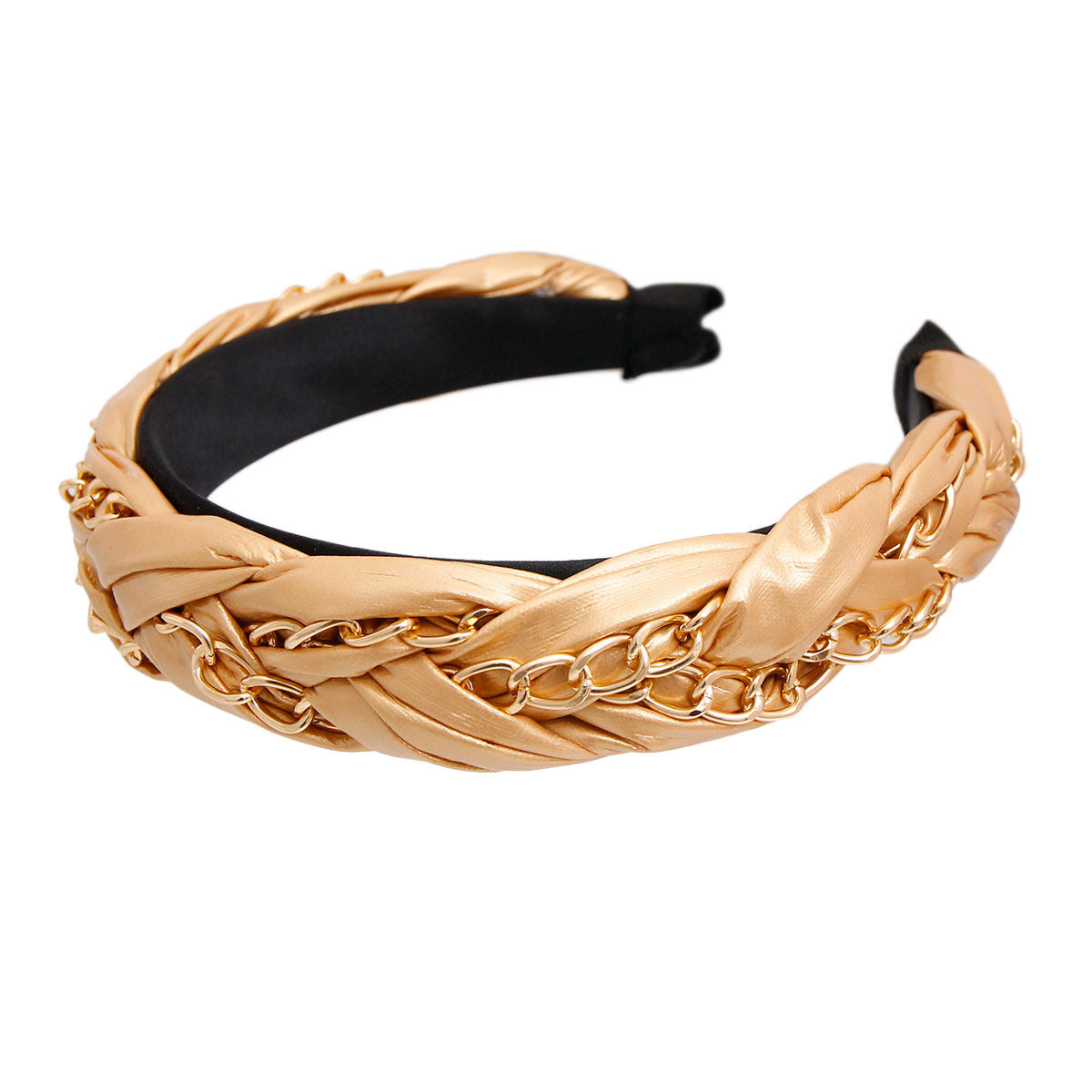 Gold Braided Chain Headband|Adjustable - Premium Wholesale Fashion Accessories from Pinktown - Just $12! Shop now at chiquestyles